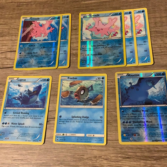 Pokemon TCG Corsola/Lapras/Feebas/Mantine Bundle (8 Cards) - Picture 2 of 12